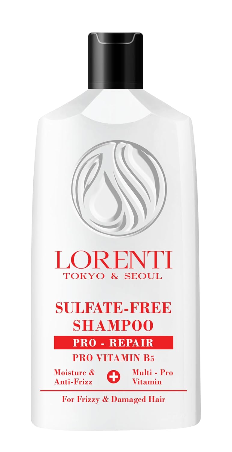 LORENTI TOKYO & SEOUL Shampoo without salt, sulphates and silicones, 630 ml, sulphate-free shampoo for frizzy and damaged hair, moisturises