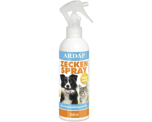 Vermin repellent ARDAP® tick spray for dogs and cats 250 ml spay bottle for use on animals, effective against ticks, fleas, lice and mites, effect for up to 4 weeks