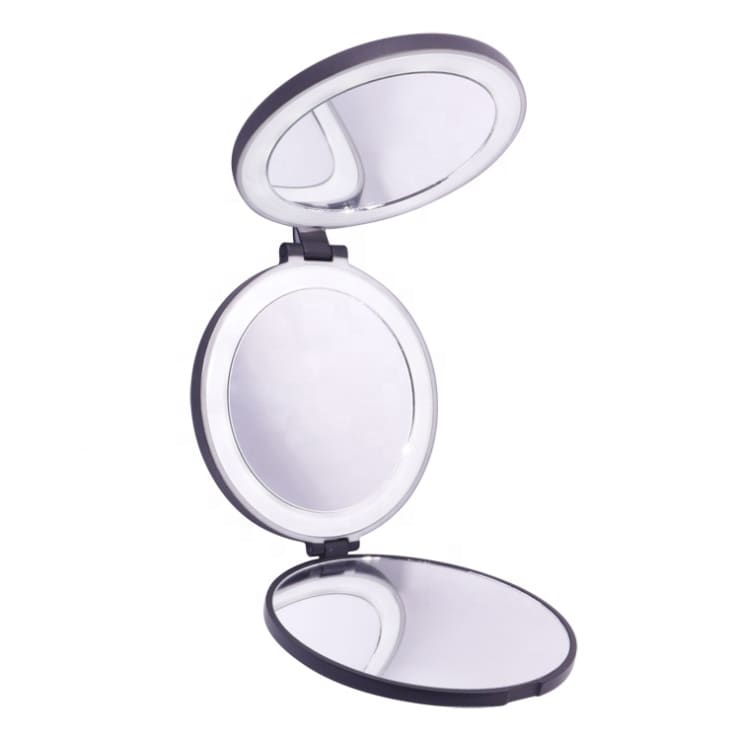 UNIQ Tri-fold compact travel mirror with LED lights
