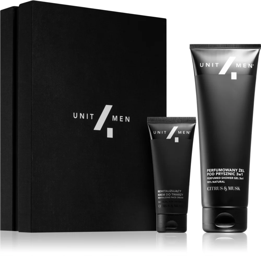 Unit4Men Revitalizing set Citrus & Musk gift set (for face, body and hair) for men