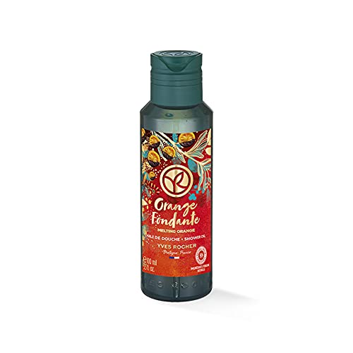 Yves Rocher Festive Collection Shower Oil Melting Orange, A Heavenly Fragrance of Canded Orange with Chocolate in a Delicate Melting Shower Oil, 1 x Bottle 100 ml