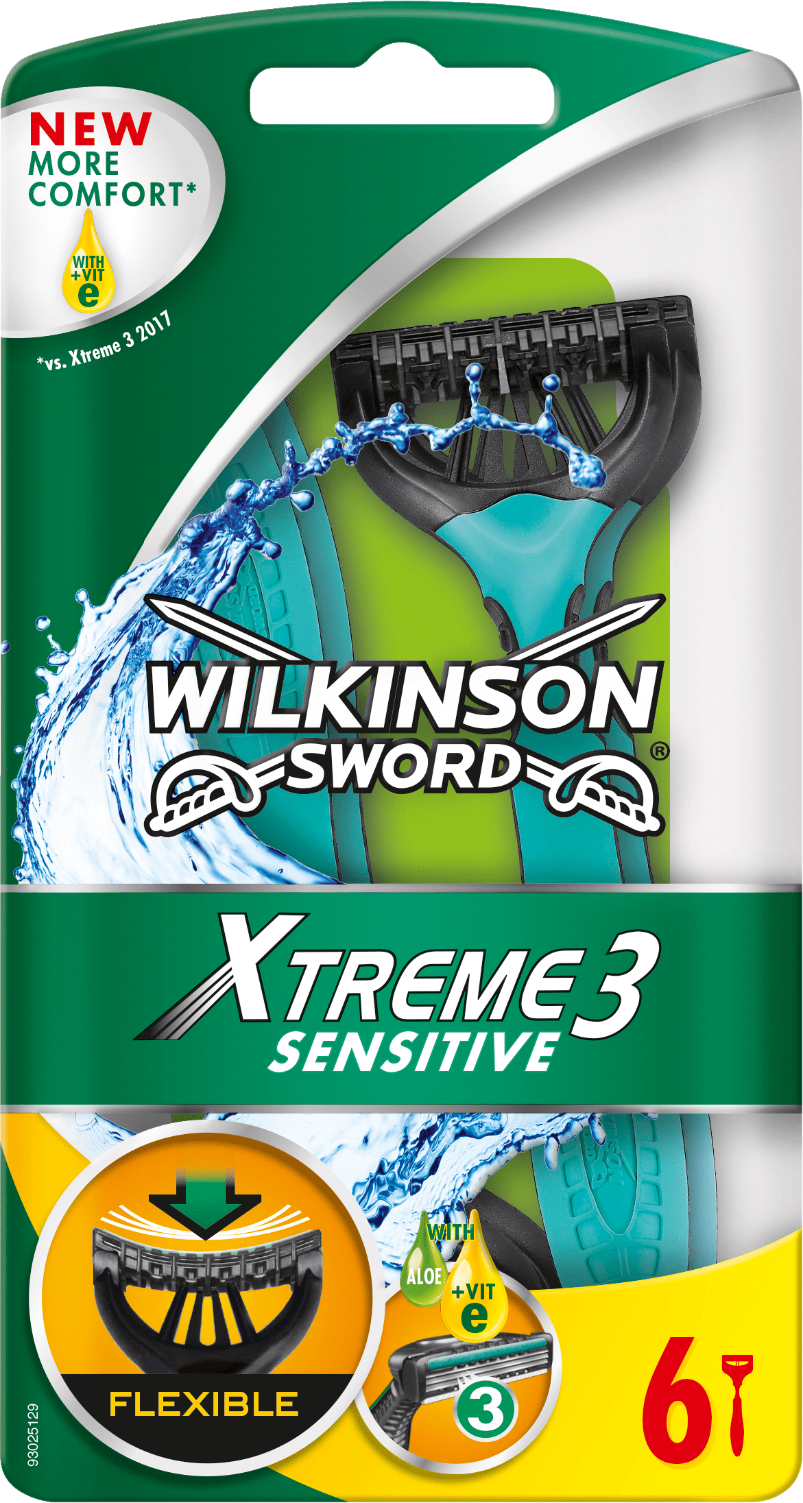 Wilkinson Xtreme3 Sensitive Mens Disposable Shaver, 6 Ea