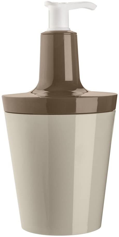 KOZIOL Plastic Flow Soap Dispenser, Taupe