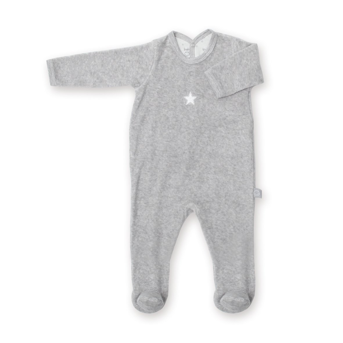 Bemini by Baby Boum 563STAR295TM Sleepsuit 3 – 9 Months Jersey Cotton, 95 Mixed Grey