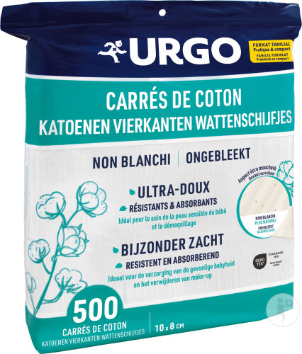 Urgo Cotton Squares Unbleached 10x8cm 500 pieces