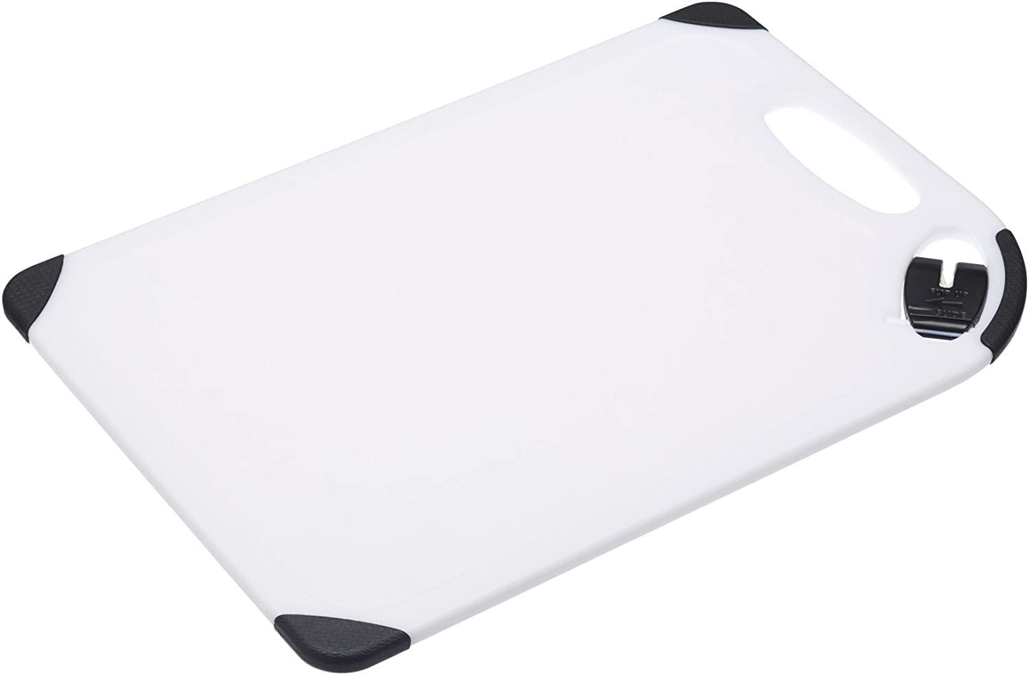 masterclass Master Class Chopping Board with Knife Sharpener 17 x 35 x 25 cm in White, Mix of Multiple Materials, 12 x 17 x 22 cm