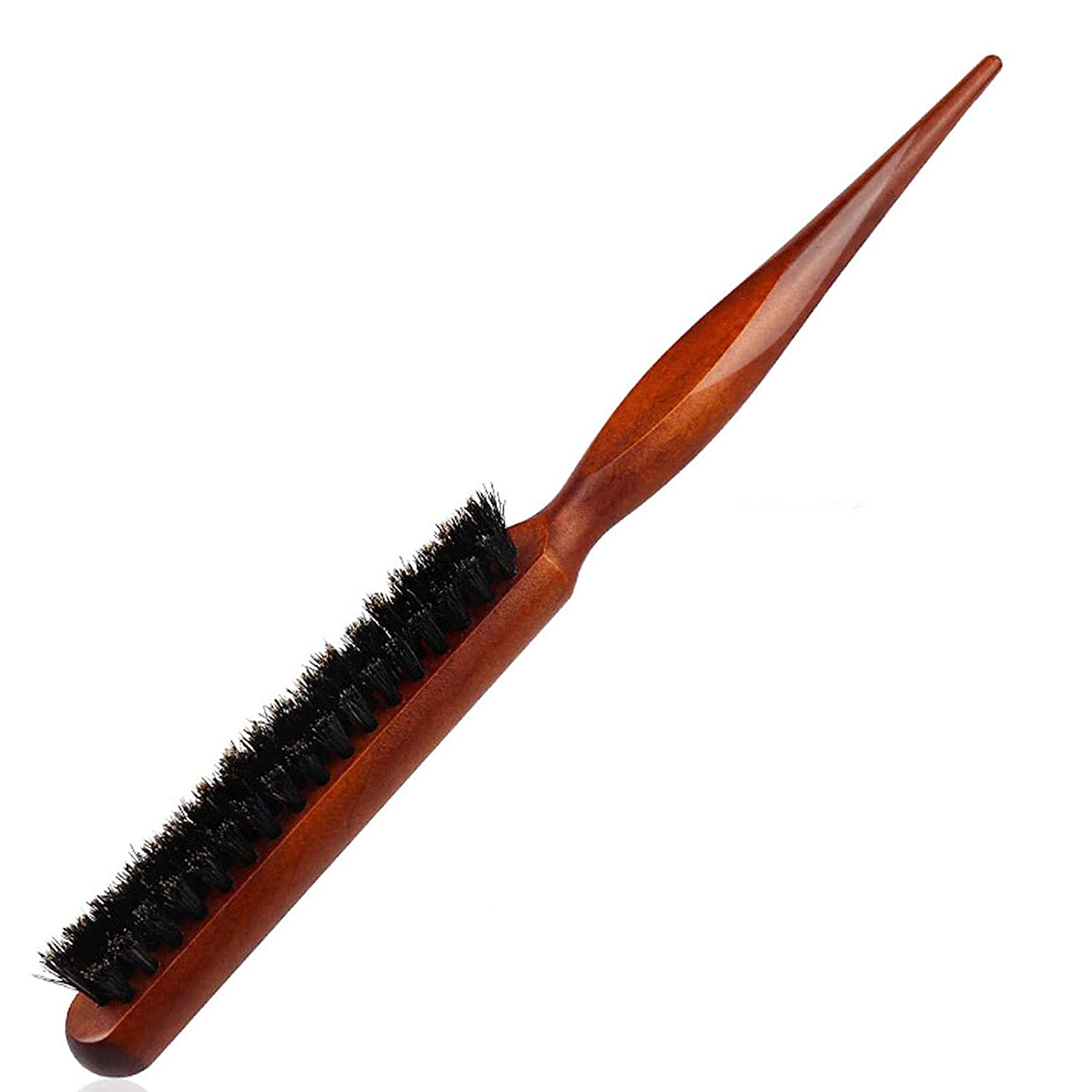 1 x Boar Bristle Brush, Hair Brush Made of Beech Wood, Topping Brush, Professional Salon Comb for Long, Thick, Curly, Wavy, Dry or Damaged Hair