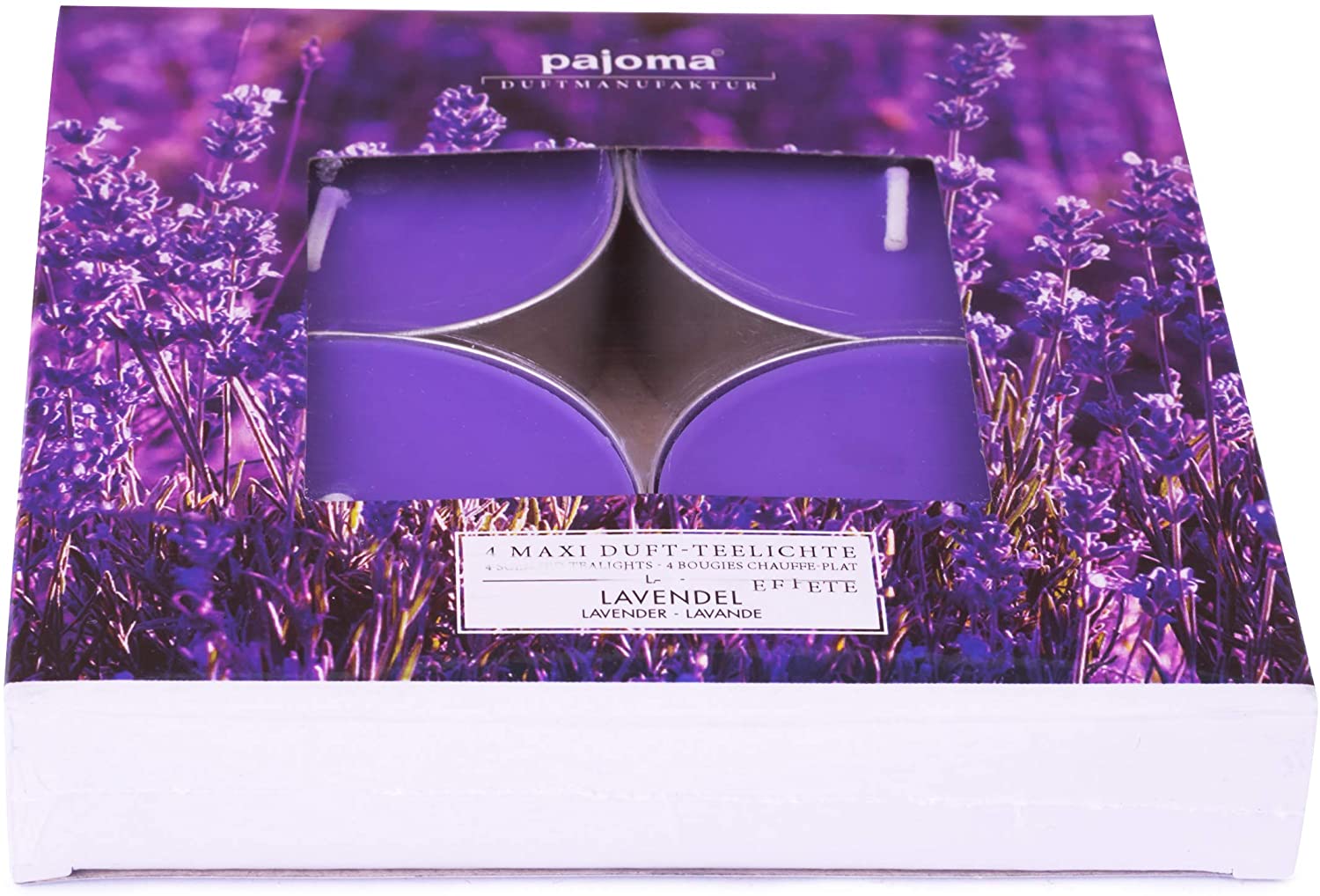 pajoma Maxi Teelichte Lavendel, 20er Pack (5 x 4er Pack Maxi Teelichte)