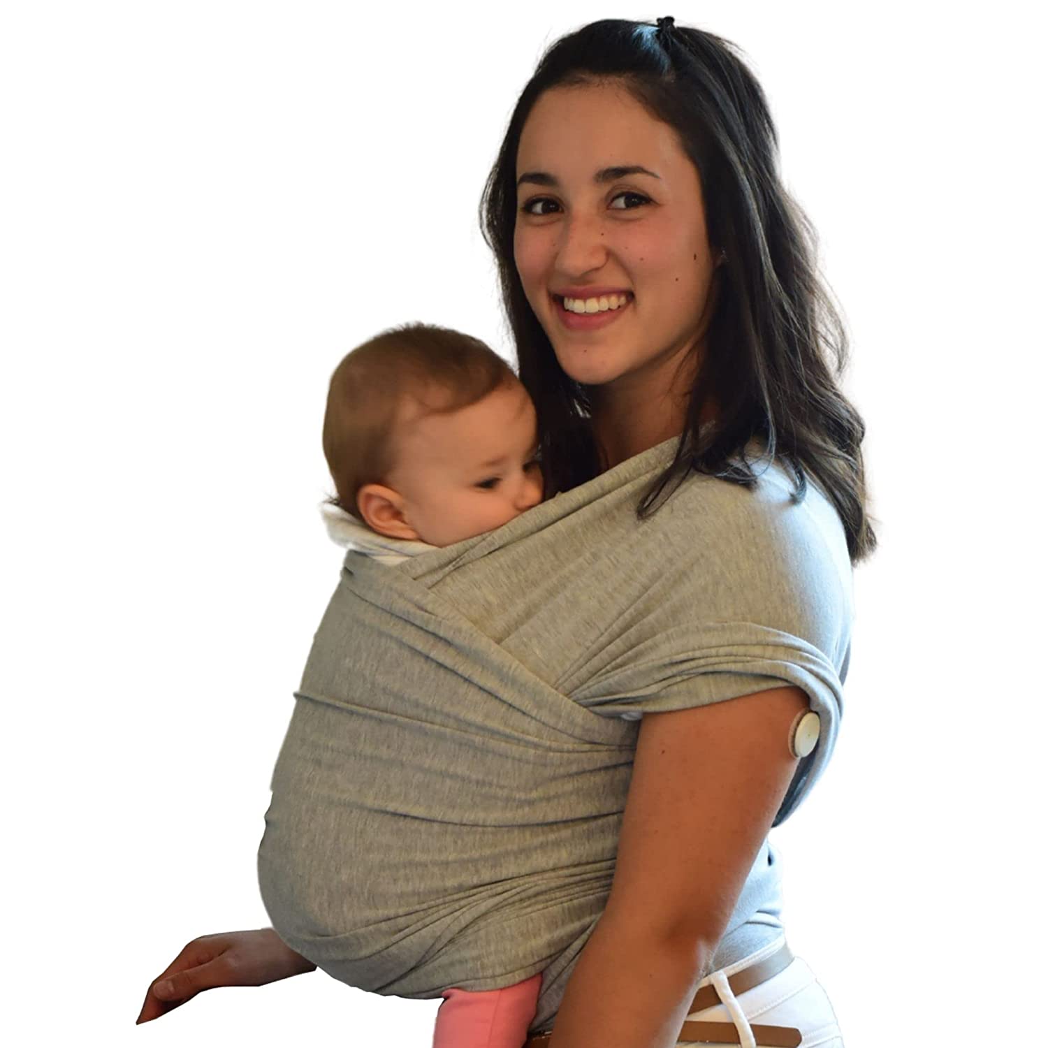 Baby Sling & Ring Sling 2 in 1 Elastic Baby Sling with Aluminium Rings for Newborns Baby carrier and carrying aid with carrying instructions (English language not guaranteed). Ergobaby BabyBino Swaddle Wrap The Perfect Gift grey