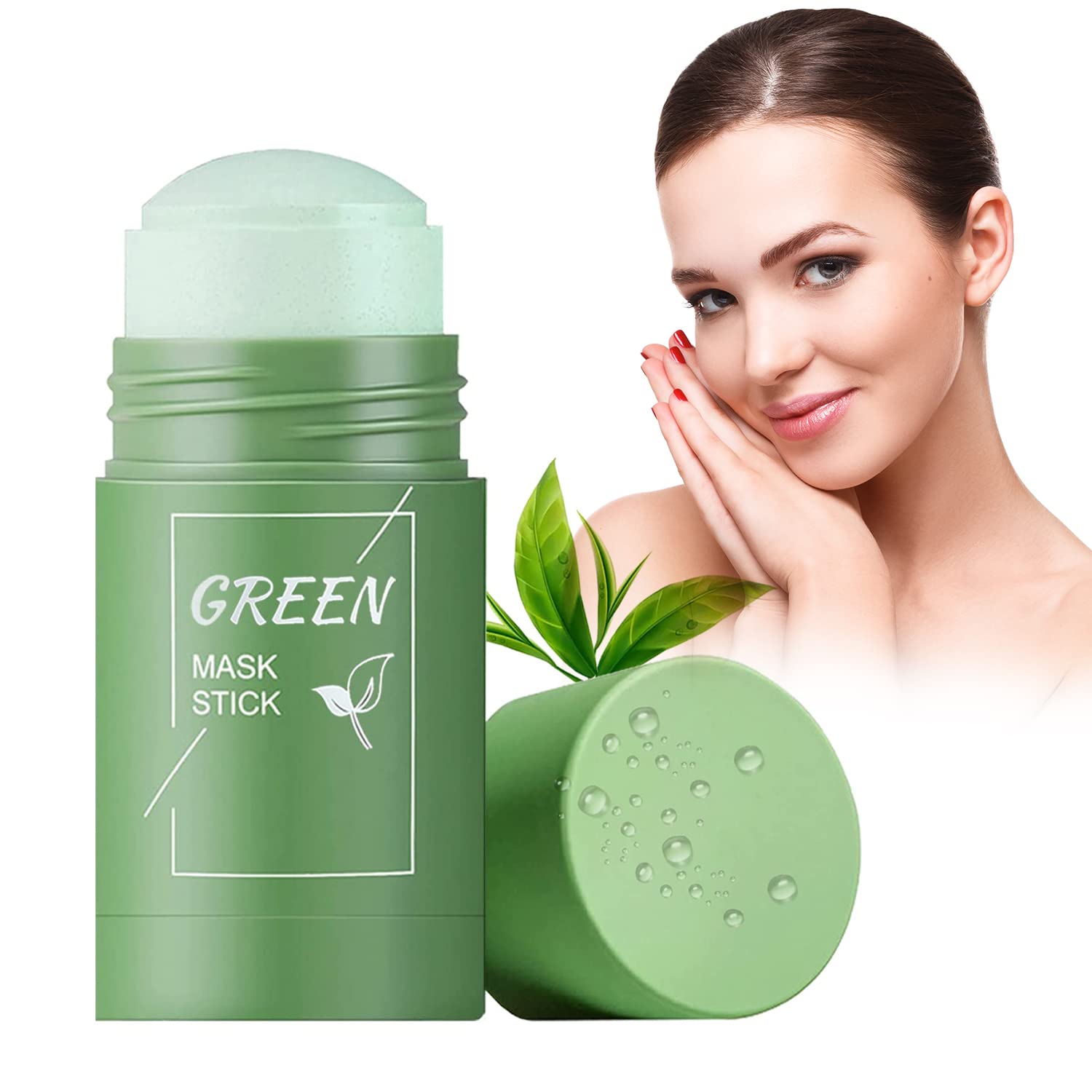 Susicit Green Mask Stick, Green Tea Purifying Clay Stick Mask, Moisturises and Controls the Oil, Acne Clearing, Blackhead Remover, Regulate the Water