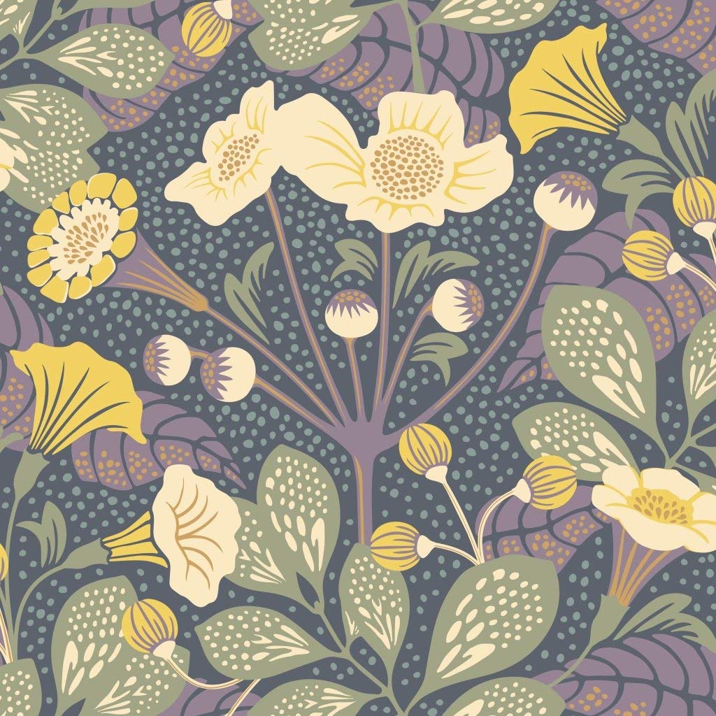 Hanna Werning Wonderland 1476 Non-Woven Wallpaper Yellow Beige Purple And G