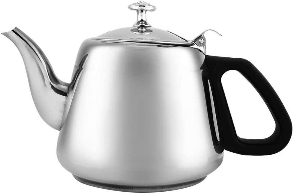 Regun Teapot 1.5 L / 2 L Stainless Steel Stove Tea Pot Coffee Pot Tea Dish Hot Water Kettle with Filter (2 L)