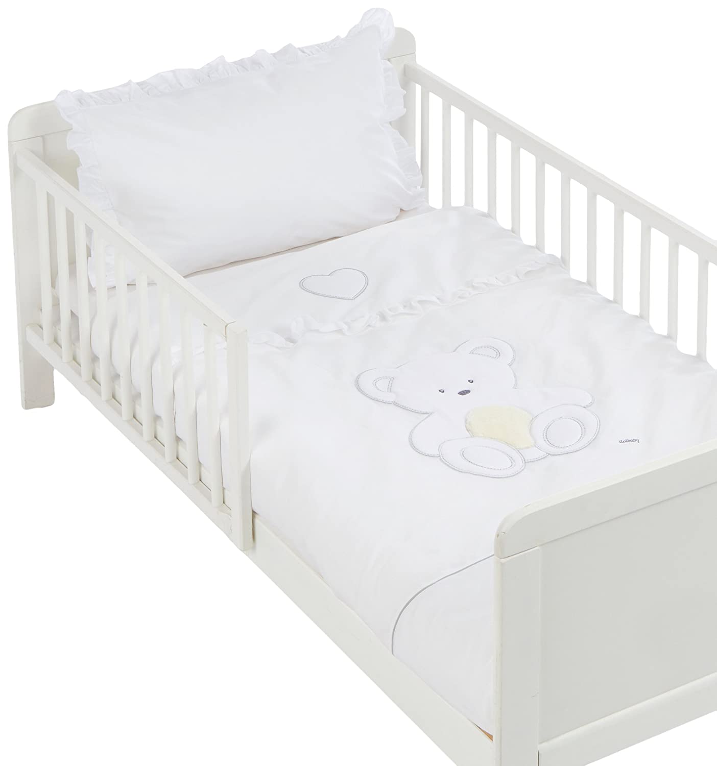 Italian Baby Plush Bedding Duvet Cover Set, White