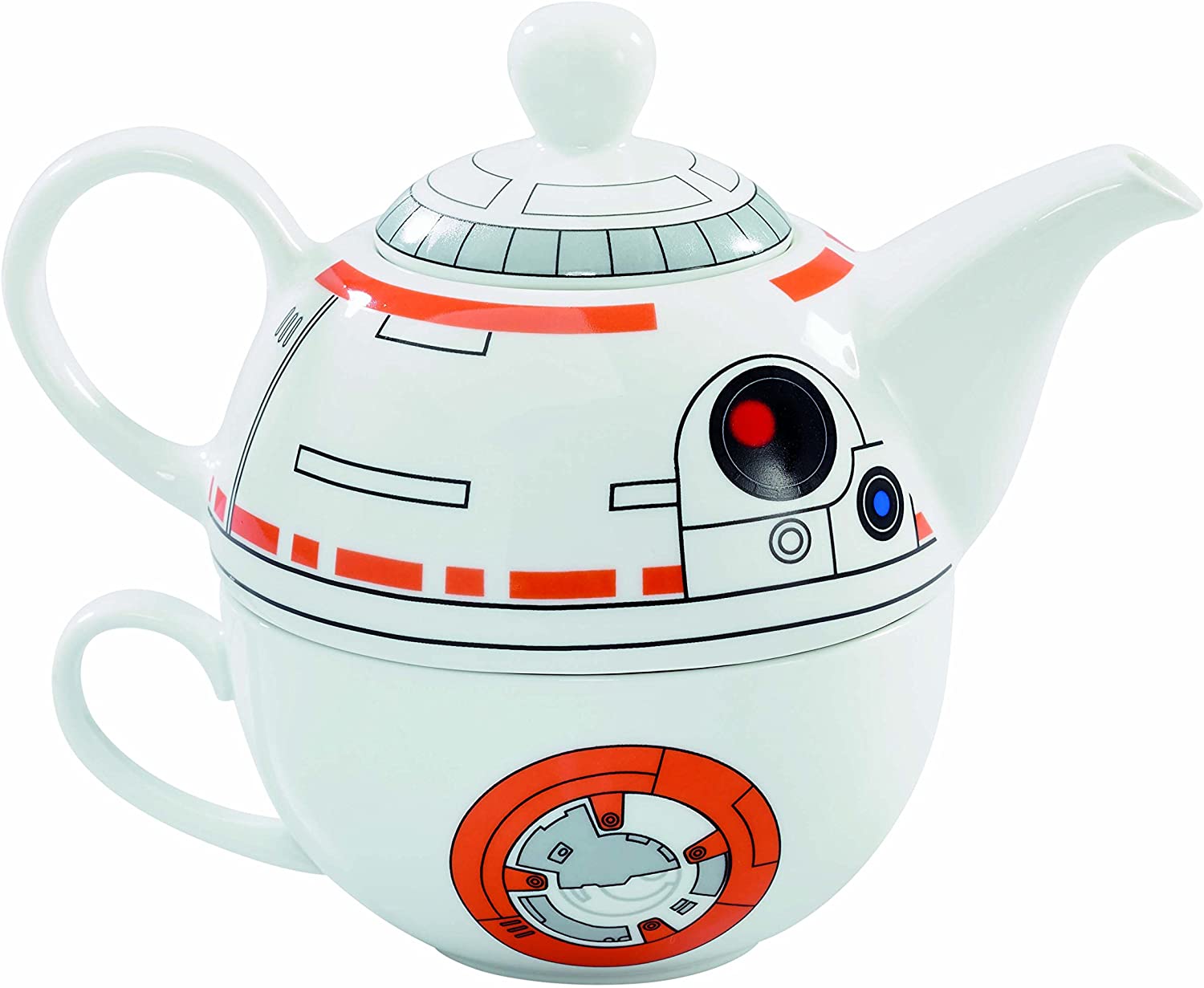 Funko JUN163060 Star Wars SW03543 \"Epvii\" Teapot and Mug Set, White, Set of 2