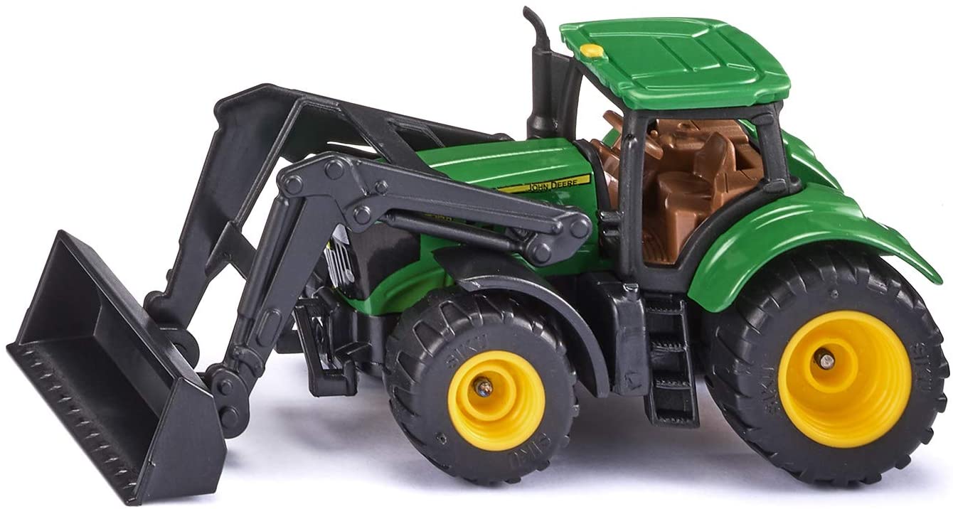Siku 1395, John Deere Tractor With Front Loader, Green, Metal/Plastic, Rubb