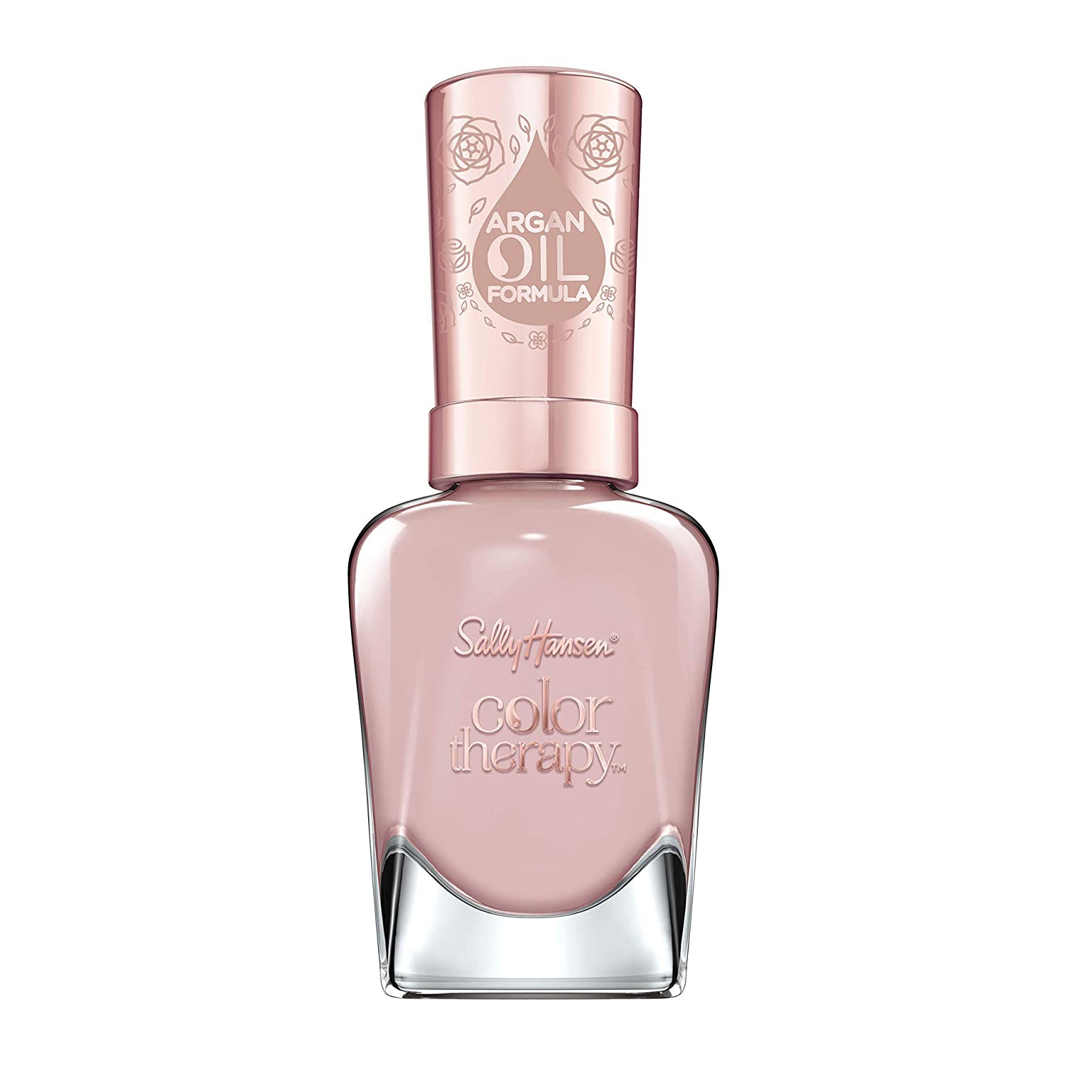 Sally Hansen colour therapy, nail polish with argan oil Blushed Petal, Nude Brown, instant nourishing colour paint with shiny finish No.190 1 x 14 ml., ‎pink