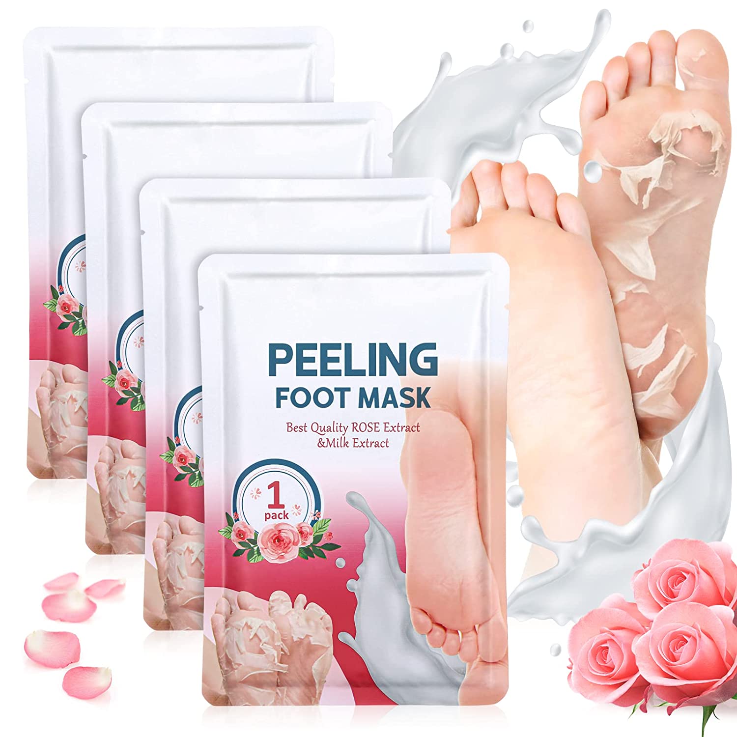 Generic Rose Foot Mask, Exfoliating Foot Mask, Foot Exfoliating Mask, Callus Socks,