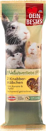 Rodent snack nibble sticks with banana & apple, 140 g
