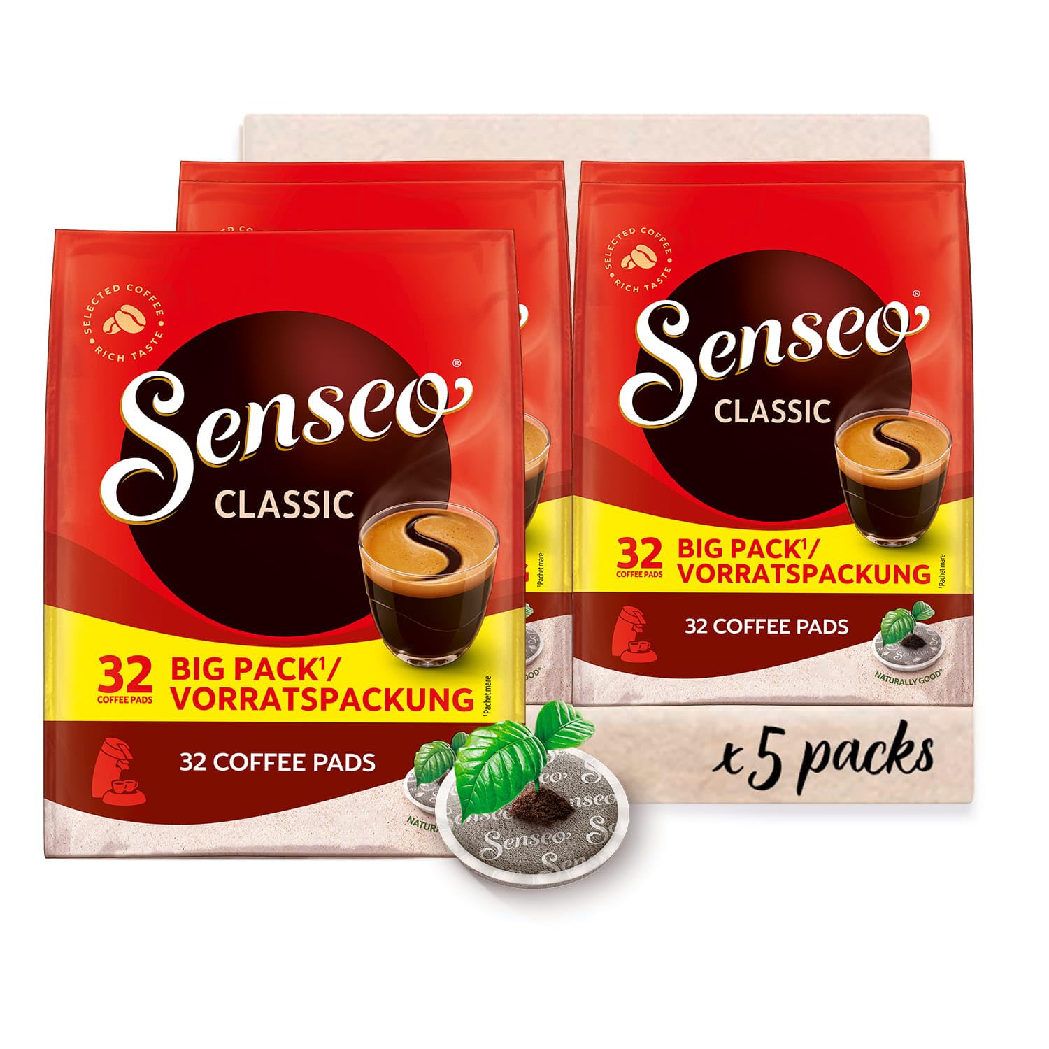 Senseo Pads Classic Storage Pack 5 x 32 Drinks 160 Coffee Pods