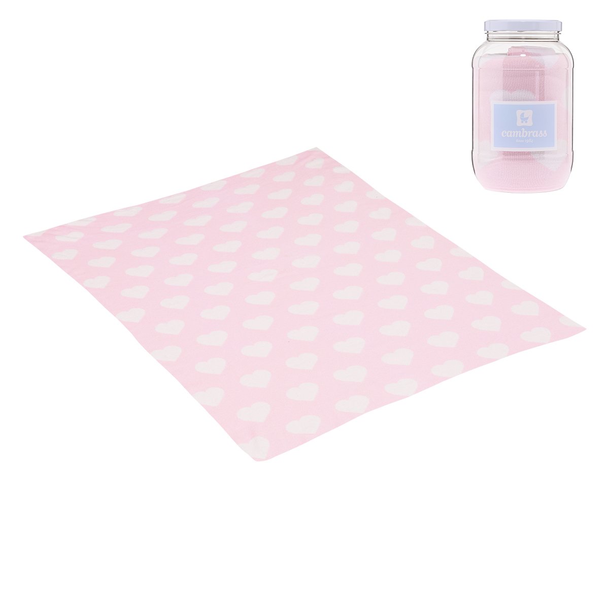 Cambrass Bedspread Cotton, 80 x 100 cm Love pink