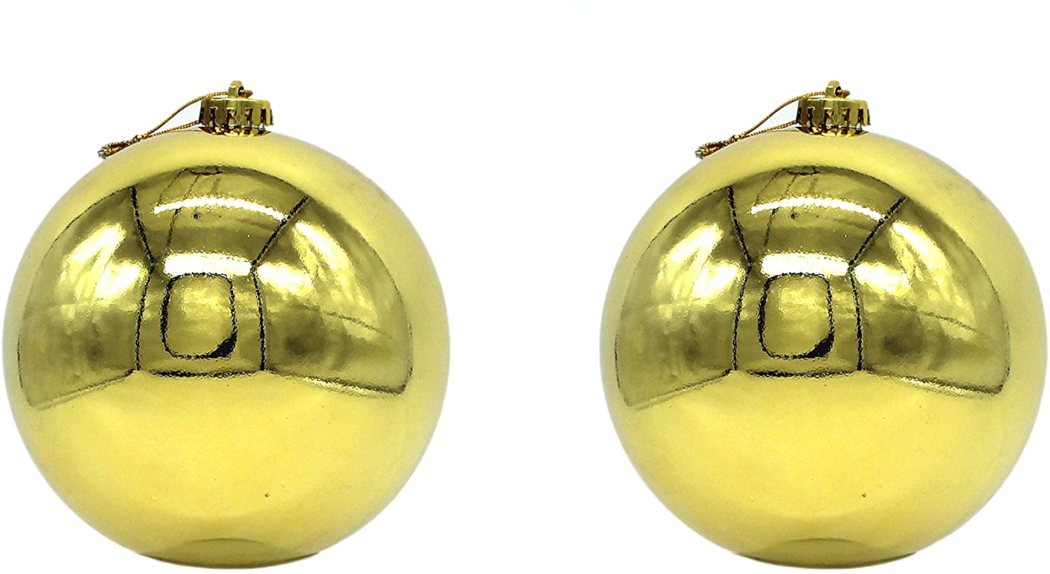 DARO Decorative Christmas Baubles XXL Diameter 15 cm-Pack of 2 Shiny Gold