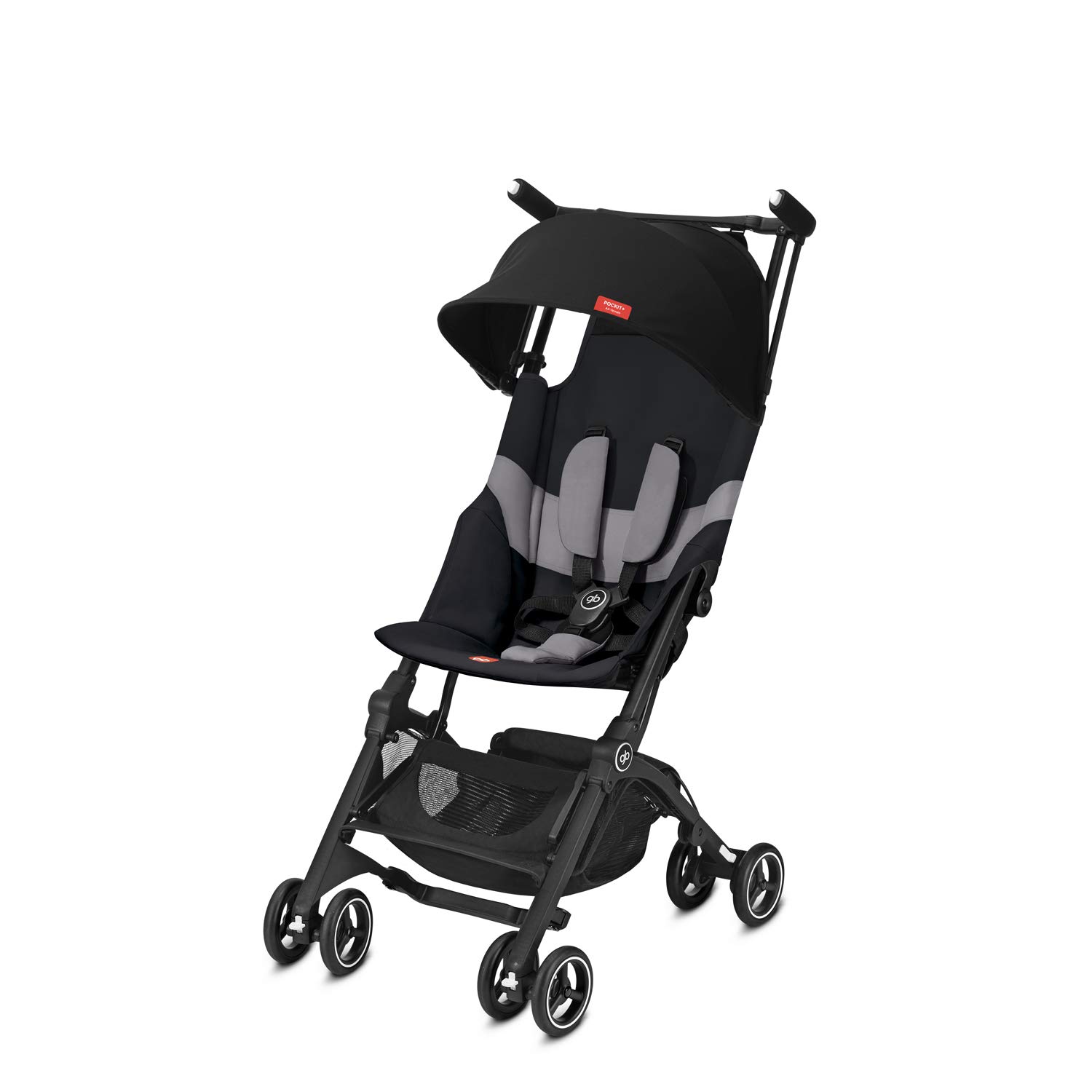 GB Gold Pockit+ All Terrain Buggy Ultra Compact from 6 Months to 22 kg, Approximately 4 Years, Velvet Black