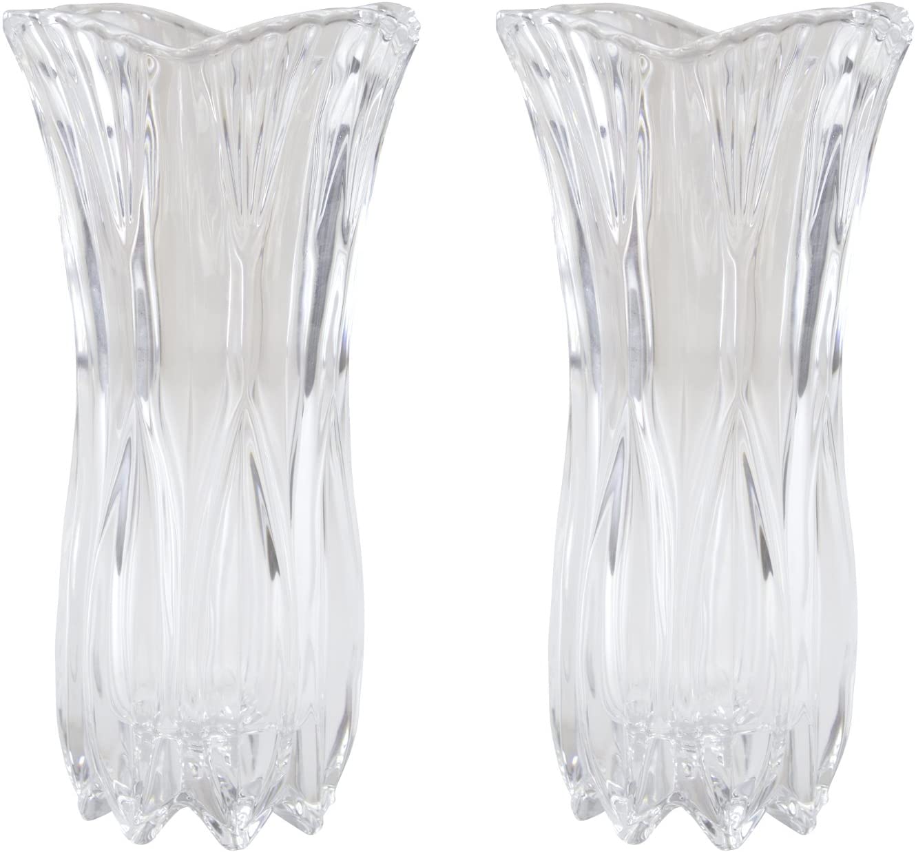 Decoline Glass Vase Transparent Design B – Pack of 2 – L