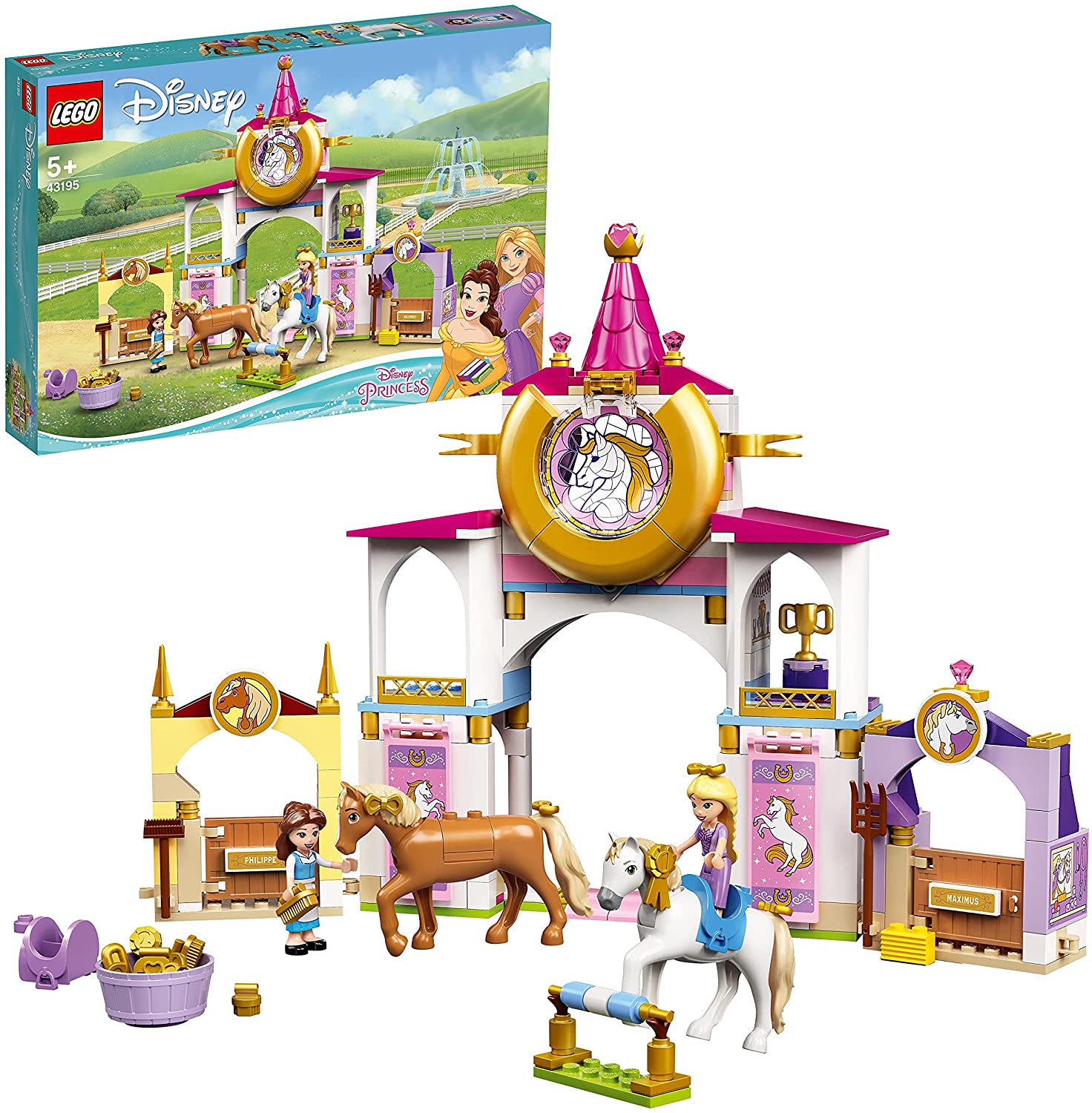 LEGO 43195 Disney Princess Belles and Rapunzel\'s Royal Stables, Constructi