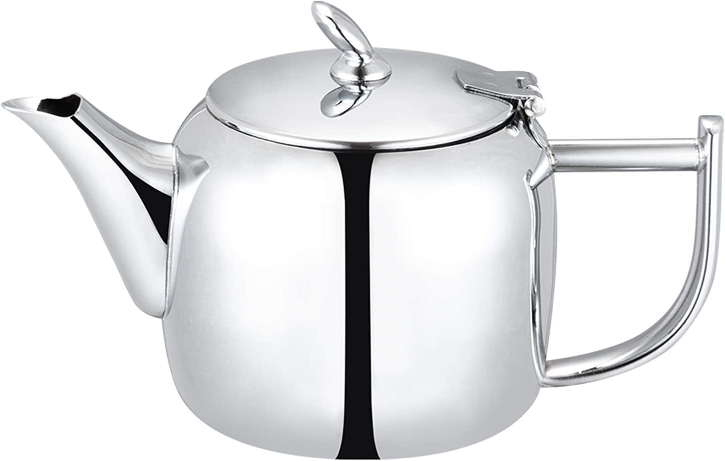 Cafe Ole Café Olé CHT-018 Chatsworth Teapot with Unique Lid Made of High Quality Stainless Steel 18/10 - High Polish 18oz Non Drip Casting Stainless Steel 18 Ounces