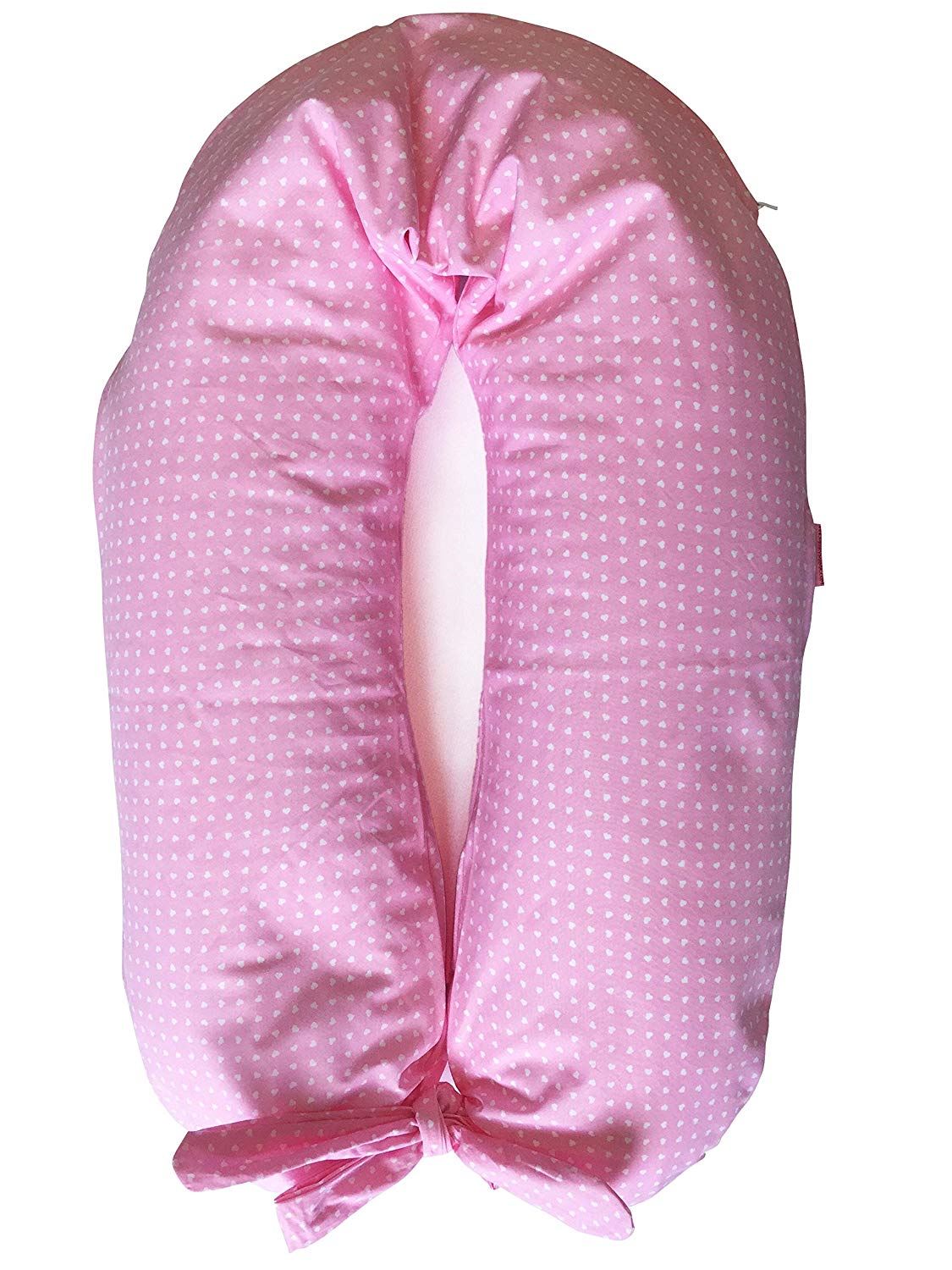 Merrymama – Nursing Pillow And Pregnancy Filled with Polystyrene Balls Filling with Ties/cm 190 mm Polystyrene Fire Retardant) pink