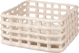 Ceramic basket, beige, 1 piece