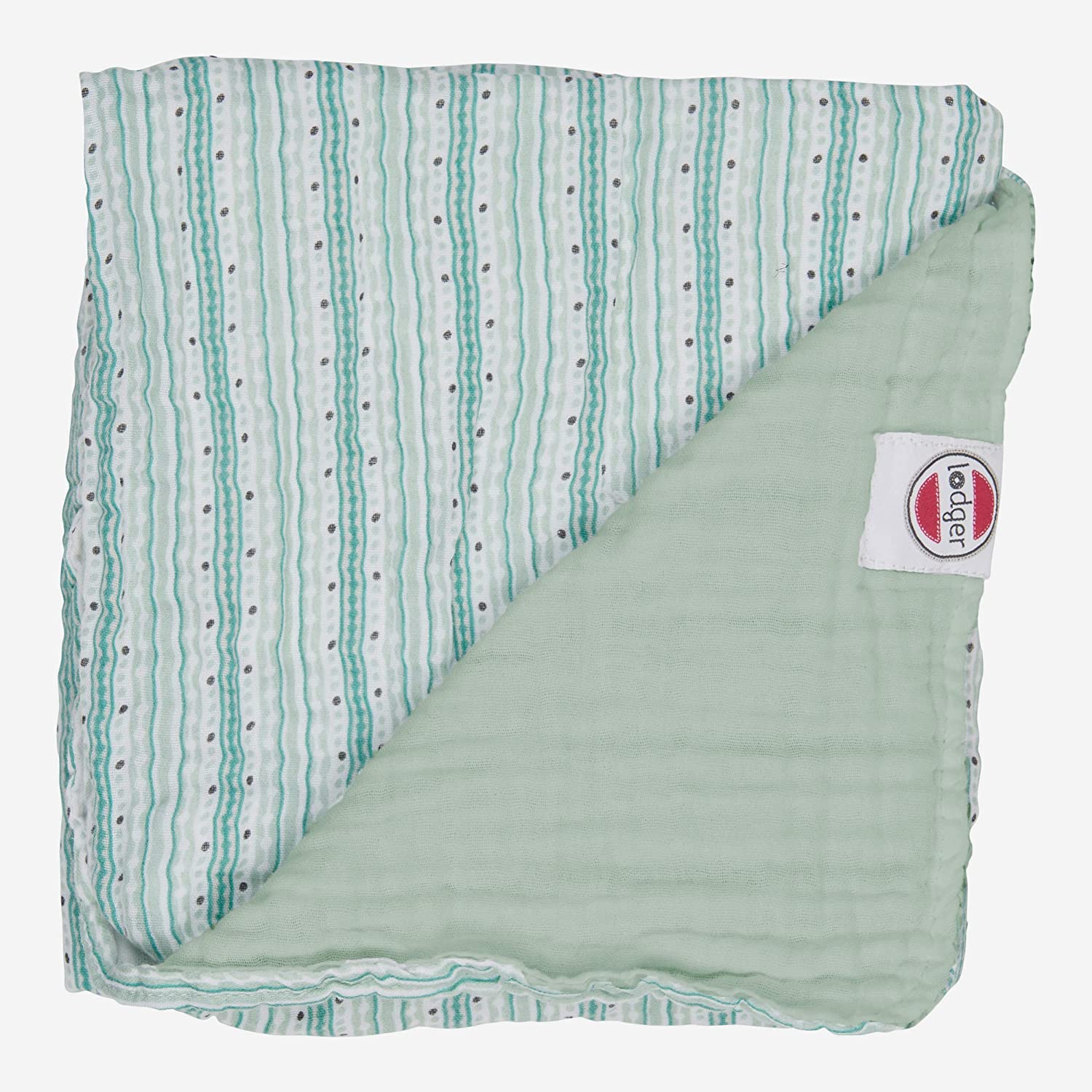 Lodger DM6.7.003 080 120 Dreamer Xandu Stripe Baby Blanket 120 x 120 cm Green