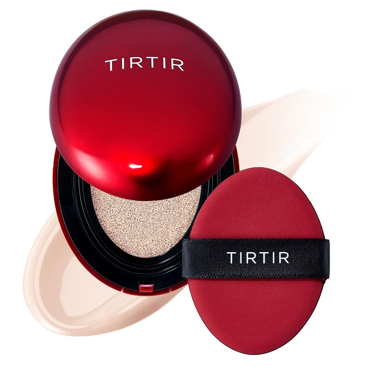 TIRTIR - Mask Fit Red Cushion Foundation | Full Coverage, Lightweight, Molds to Skin, Shiny Satin Finish, Korean Padded Foundation