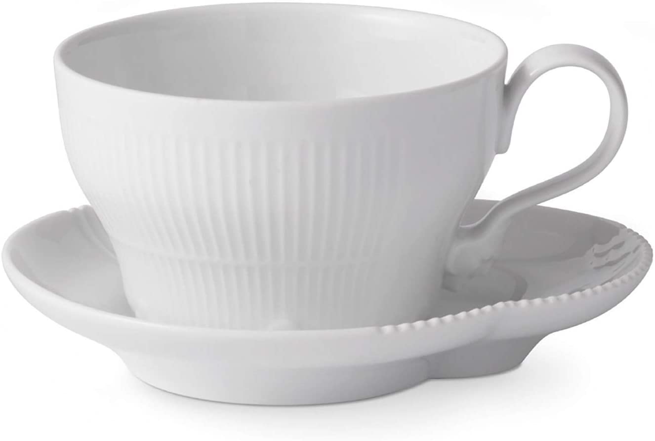 Royal Copenhagen White Elements Cup and Saucer 26 cl