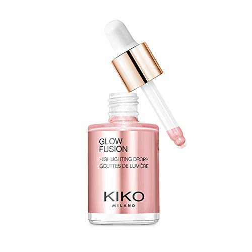 KIKO Milano Glow Fusion Highlighting Drops 01 | Liquid Highlighter for Face, rose ‎01 platinum