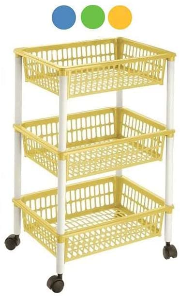 Tontarelli BIG-S2201031 Plastic Vegetable Trolley with 3 Drawers 40 x 29 x 62 cm Green