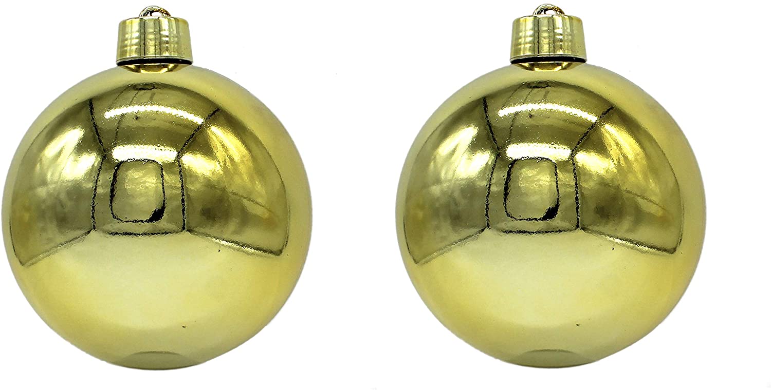 DARO Decorative Christmas Baubles XXL Diameter 20 cm Set of 2 Shiny Gold