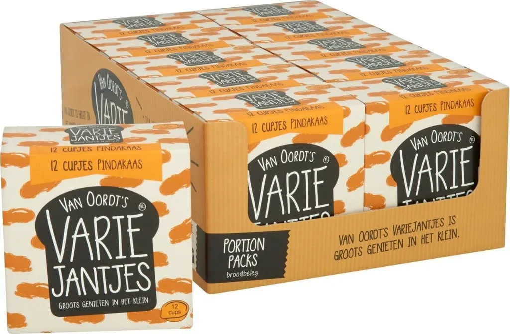 Van Oordt VarieJantjes Erdnussbutter Tasse 10 Kartons x 12 Stück x 15 Gramm