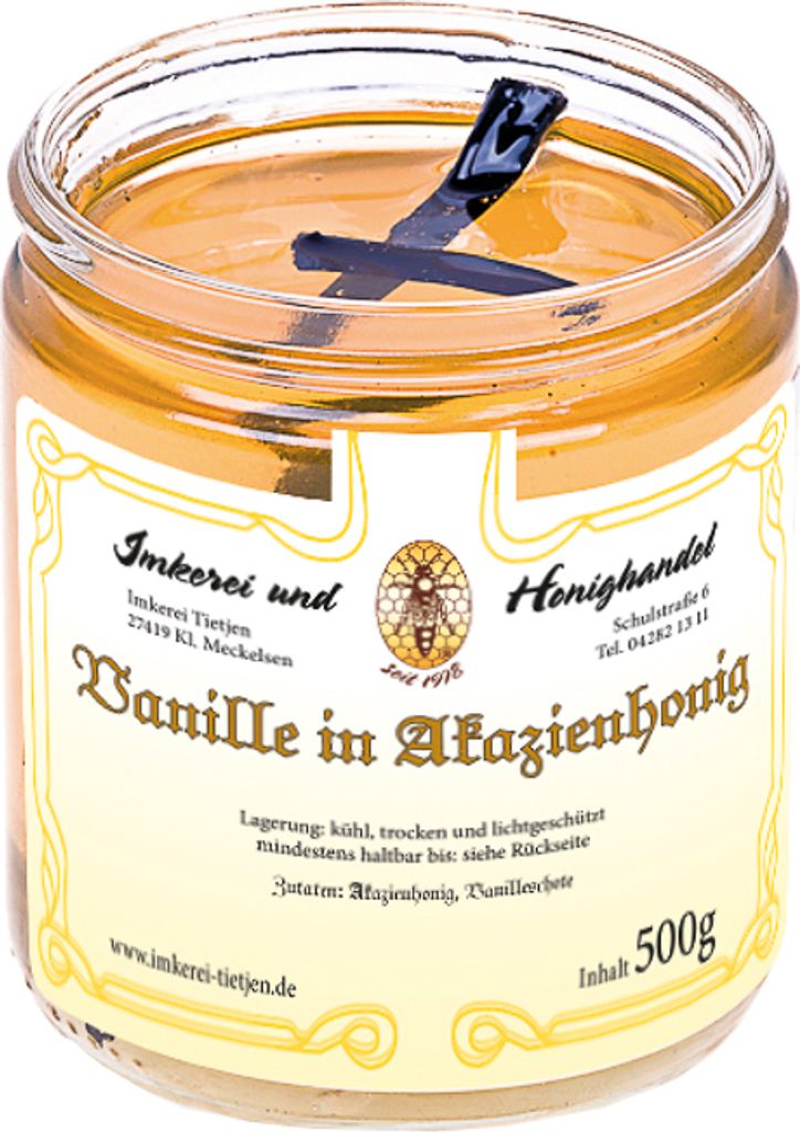 Vanille in Akazienhonig 500g | mit Bourbon Vanille aus Madagaskar