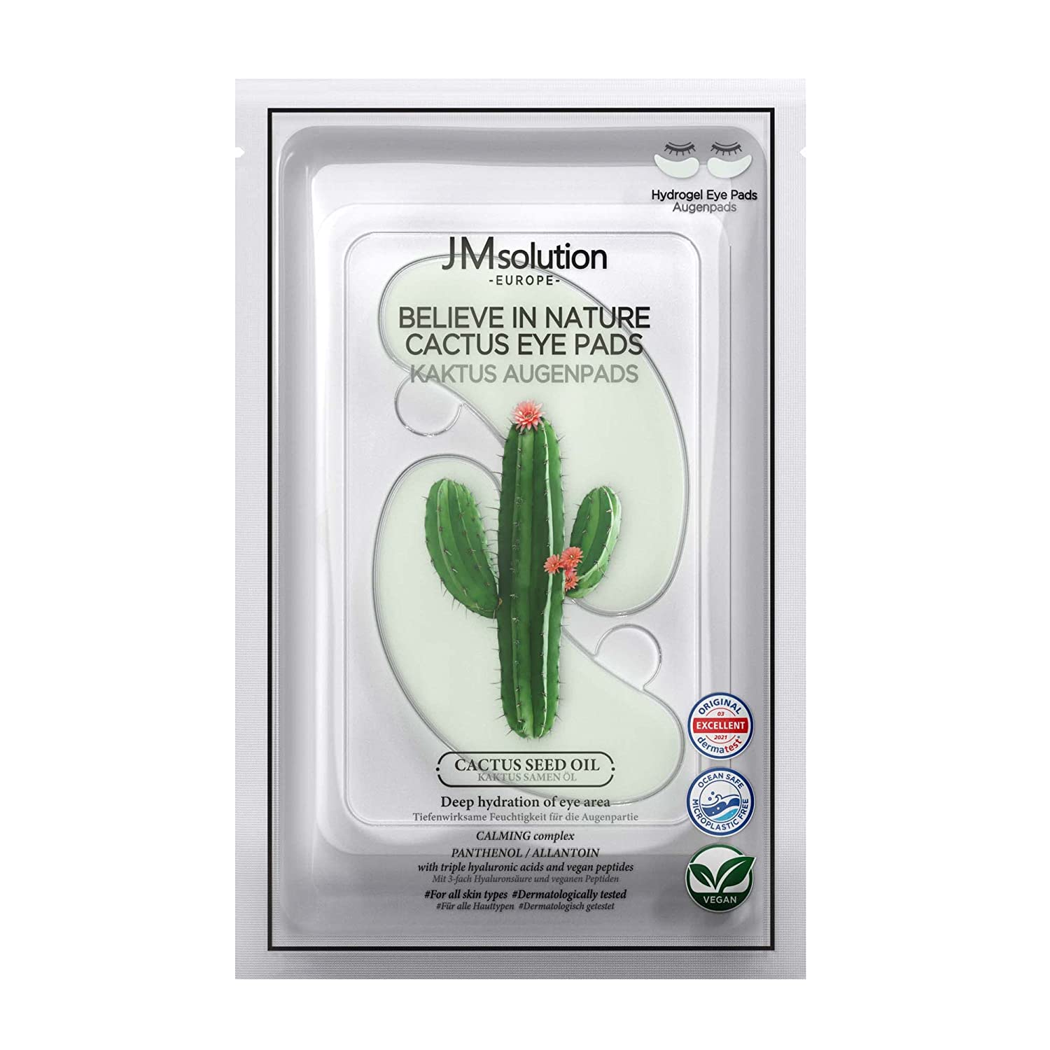 JMsolution Believe In Nature Cactus Eye Pads 1 Pair (Vegan, Pure Skin, Cooling, Spa Feeling)