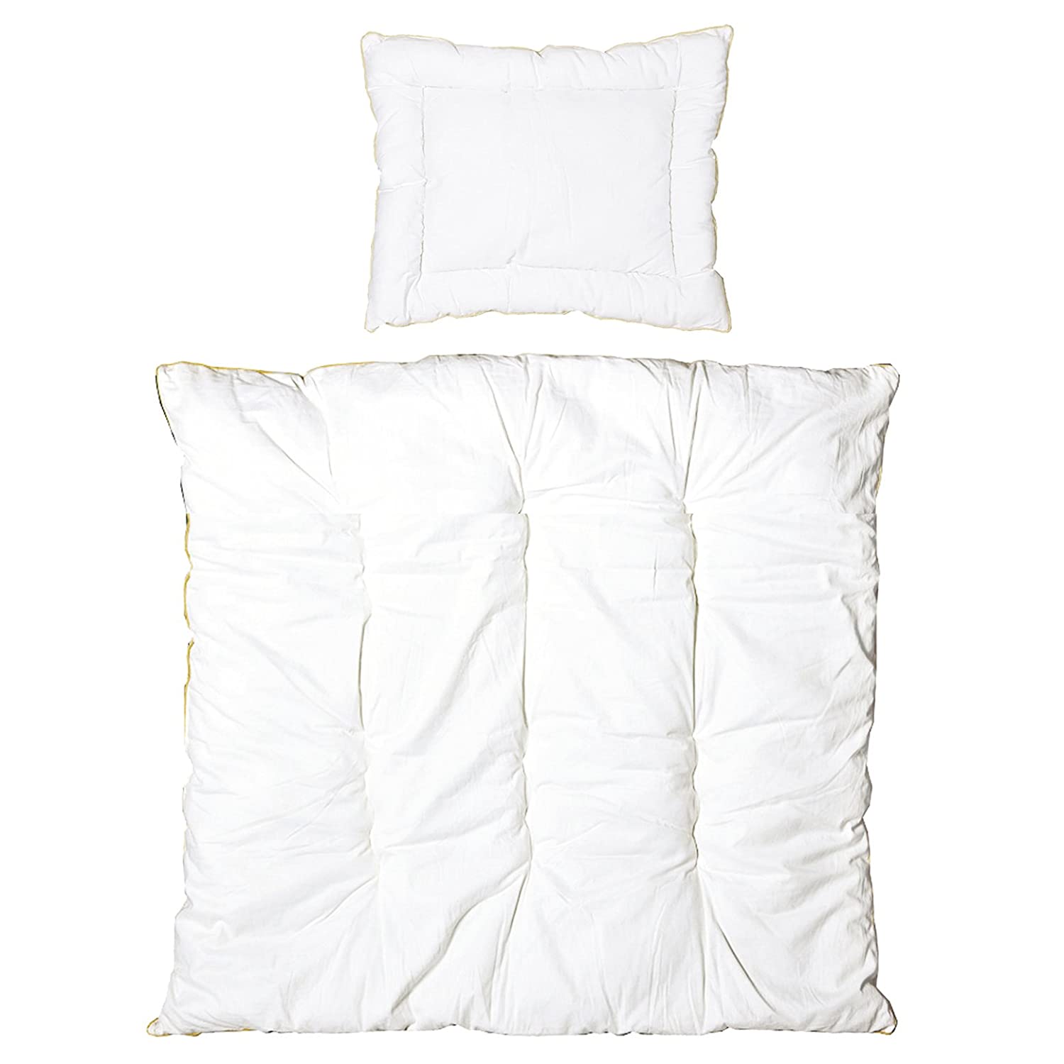 roba Children\'s Duvet All Year Round Baby Cradle Set (Ticking) White Duvet 80 x 80 cm & Pillow 40 x 35 cm