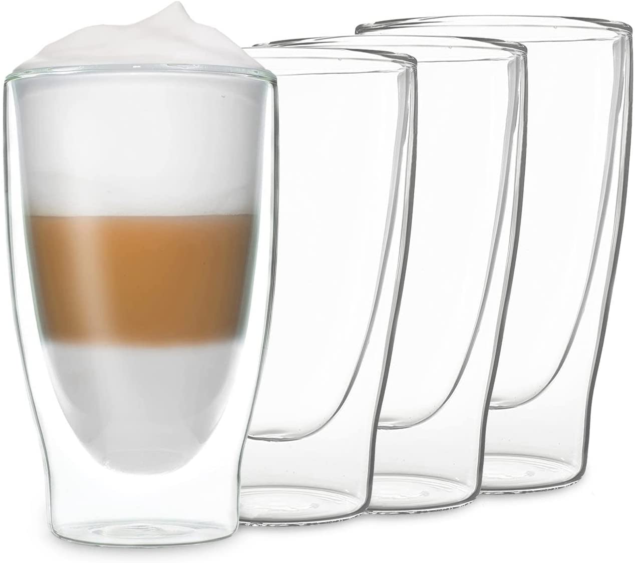 DUOS Feelino Double-Walled Thermal Tea Glasses / Coffee Glasses with Floating Effect Keeps Drinks Warmer for Longer and Cold Cold for Longer
