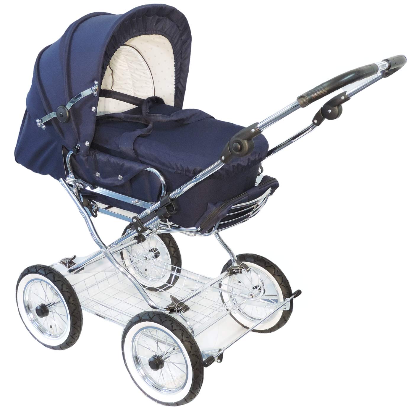 Eichhorn Combination Pushchair with Leather Strap Frame with Slide Height Adjustment with Fixed Carry Bag LuxVersion Pneumatic Tyre