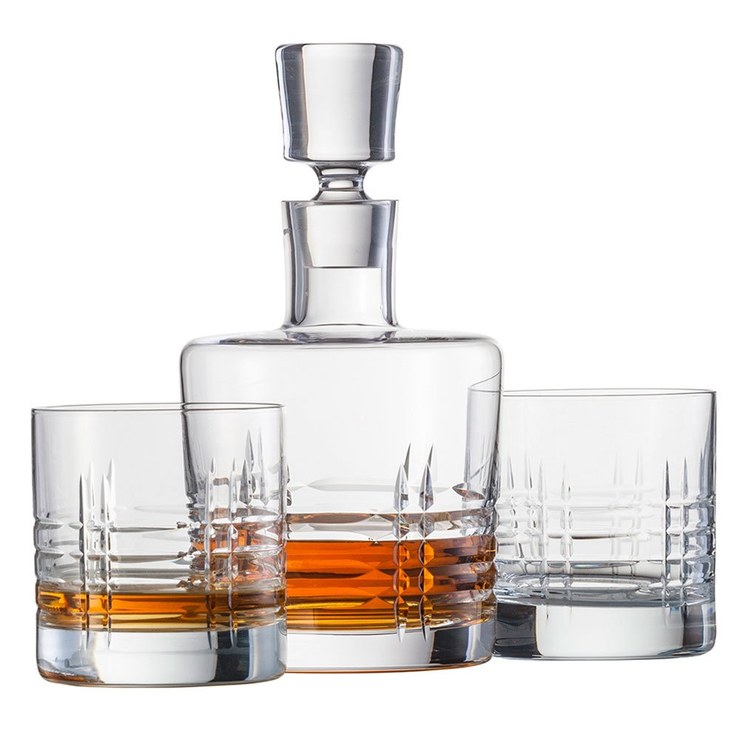 Schott Zwiesel Basic Bar Classic 120143 Crystal Whiskey Set Contains 1 Carafe and 2 Double Old Fashioned Glasses Set, Clear, 22.5 x 13.0 x 23.0 cm