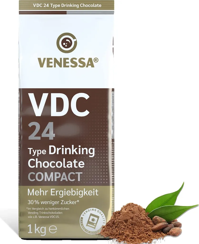 VENESSA VDC 24 Drinking Chocolate, Cocoa Powder | Value Pack 20 x 1kg