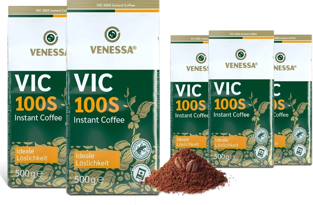 VENESSA VIC 100S Instant Coffee 5 x 500g Instant Premium Bean Coffee