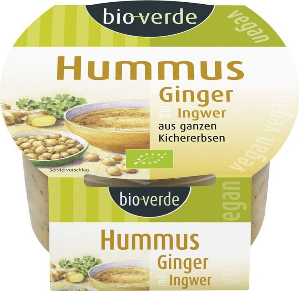 verde Hummus Ginger mit Ingwer und Koriander -- 150g x 4  - 4er Pack VPE