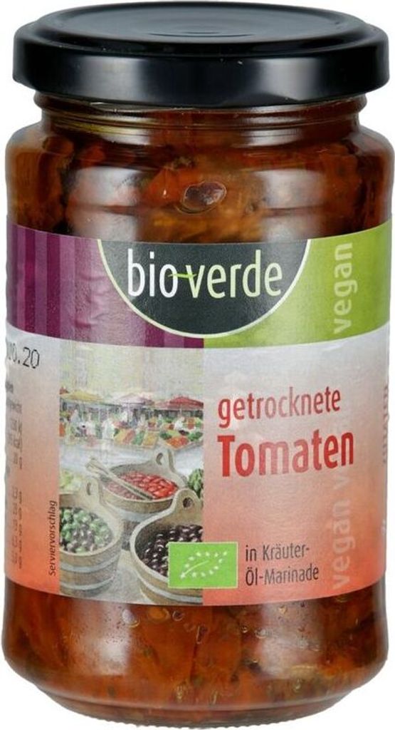 verde Sun-dried tomatoes with fresh herbs in oil marinade -- 200g x 6 - 6-pack VPE