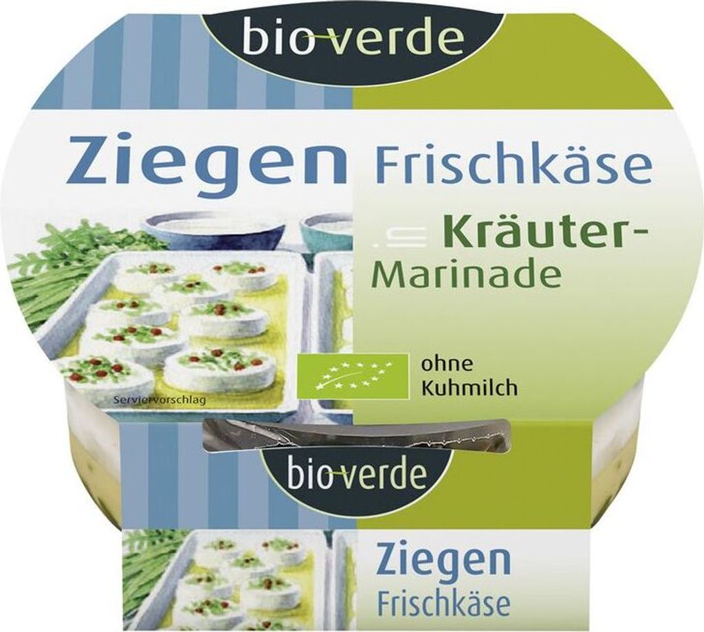 verde Ziegen-Frischkäse in Kräuter-Marinade mit rosa Pfeffer -- 100g