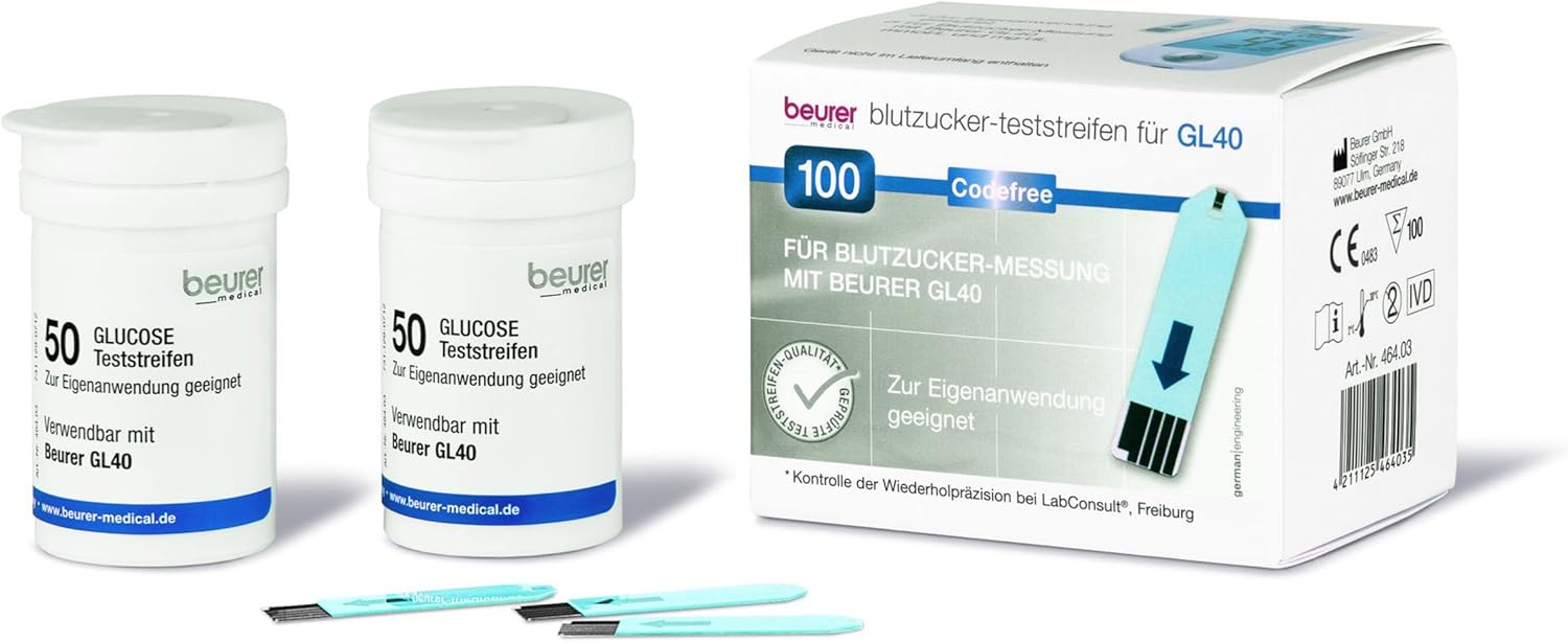 Beurer GL40 Pack of 100 Glucose Test Strips